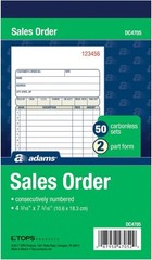 Adams Sales Order Book, 2-Part, 50 Count (Pack of 1), White/Canary