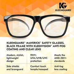 KleenGuard™ V30 Maverick™ Safety Glasses (49309), with KleenVision™ Anti-Fog …