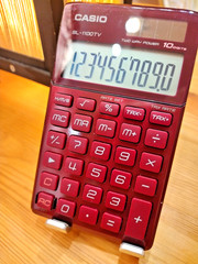 🧮 Casio SL-1100TV METALLIC RUBY RED 💎🍒Gem Collectible Calculator BIG Display