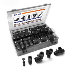 60 PCS 5/32 Inch 4mm OD Push Connect Fitting Pneumatic Air Hose Tube Kit Parts