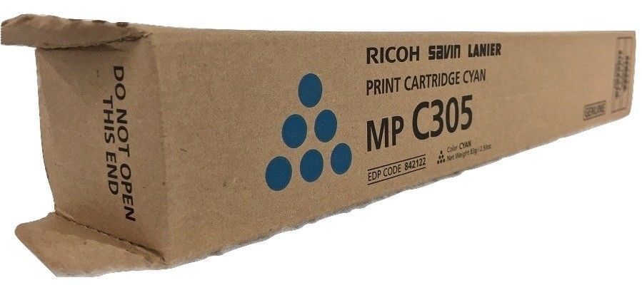 Genuine Ricoh Savin Lanier 842122 ( 841591 ) Print Cartridge CYAN MP C305 Sealed