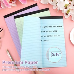 Colored Legal Pads, 3 Pack Writing Pads 8.5 x 11 inch, 3Pcs-8.5*11in, White