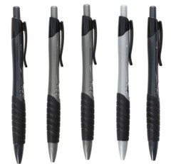 Inc. Forma Retractable Ball Point Pens 1.0 mm, 5 Gray Barrels (Black Ink)