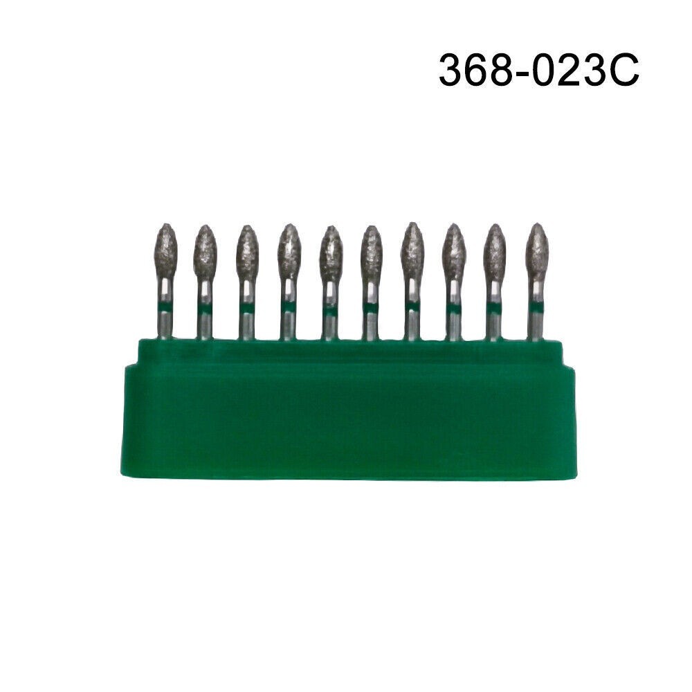 10 Pcs Dental Diamond Burs FG Round End Taper Pear Football Fine Coarse Grit
