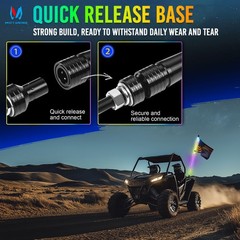 Mictuning 3Ft Cob Whip Lights Rgbic Chasing Appremote Control Rocker Switch 4