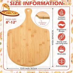 Norme 6 Pcs Bamboo Pizza Peel Set, 16.5 x 12 Inch, as the picture shown