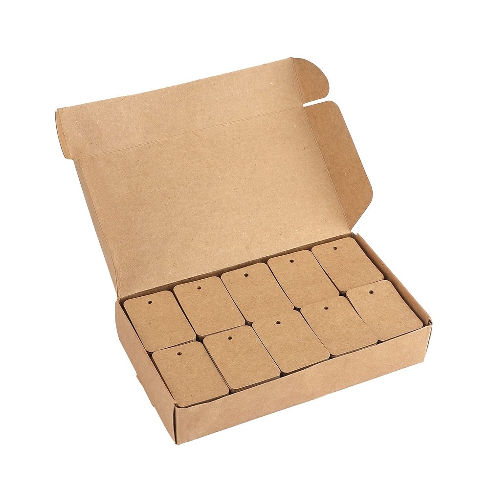 jijAcraft 1000Pcs Price Tags, Brown Clothing Tags for Rectangle, Brown-blank