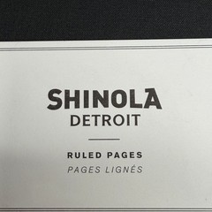Shinola Notebook Unisex Large Jet Black Ruled Linen Hardcover S0710010921
