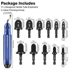 13x Copper Tube Expander & Deburring Scraper Tool HVAC Pipe Flaring Swage Drill
