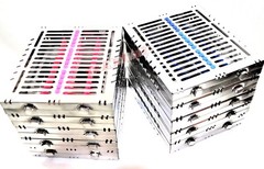 10 GERMAN DENTAL AUTOCLAVE STERILIZATION CASSETTE BOX TRAY FOR 15 INSTRUMENT