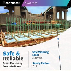 Sandbaggy 14″ x 8 ¼” Standard Snap Ties For Concrete Forms (Long End)