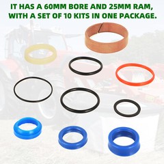 For KUHN GMD 700 GMD700 Disc Mower Hyd Cylinder Seal Kit 60mm Bore X 25 mm Ram