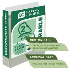 Samsill Plant-Based 2 Inch Durable D-Ring, View Binder, 2-Inch, Sage Green