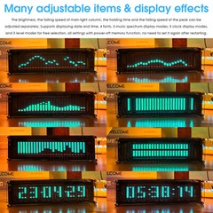 Bluetooth 5.0 Audio Spectrum MIC Pickup VFD Sound Level Meter Display w/ AGC