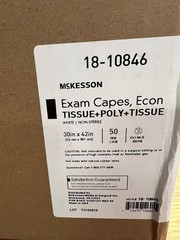 MCKesson Patient Exam Gown McKesson One Size Fits Most White Disposable 50Pack