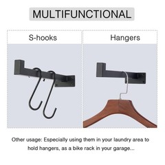 OVOV 6 Pack Black Shelf Brackets 12 Inch Floating Shelf Bracket with Lip Indu…