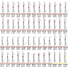 200Pcs/20Packs Dental Diamond Burs FG 1.60mm for High Speed Handpiece 214types