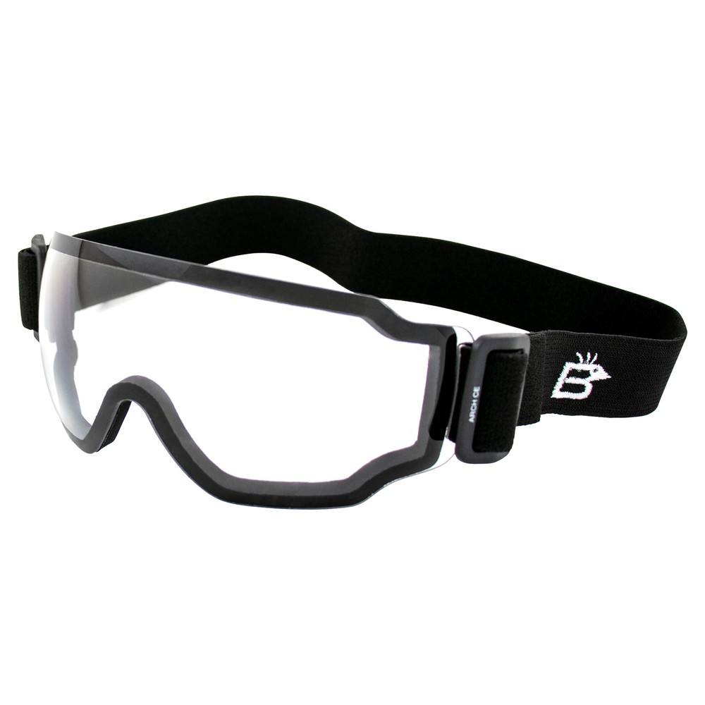Birdz Eyewear Arch Padded Safety Sky Diving Ski Motorcycle Goggles Clear Lenses