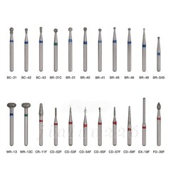 100 Types Dental FG Diamond Burs For High Speed Handpiece Friction Grip 50pcs