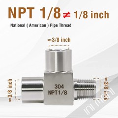 1/8 NPT tee pipe fitting female x female x male 3 ways T thread pipe adapter,…