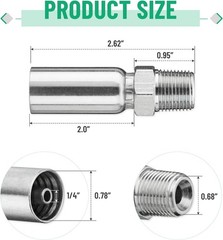 12PCS Hydraulic Hose End Fitting 1/4″ Hose x 3/8″ NPTF Male w/ Protection Cover