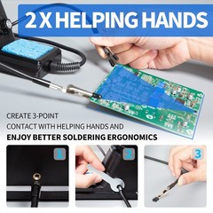 60W Digital Soldering Iron Station Kit with Helping Hands, 6 Tips, Solder & Tool