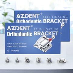 AZDENT Dental Orthodontic Brackets Self Ligating Braces ROTH /MBT 0.022 345 Hook