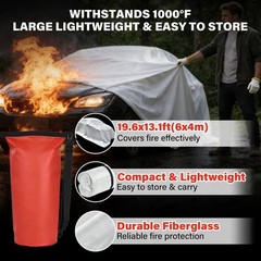 Car Fire Blanket, Emergency Fireproof Blanket for Vehicle, Truck, Motor Vehicle