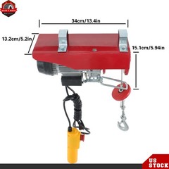 Mini Electric Hoist 440lbs/200kg 6.6ft/2m Wired Remote Control 110v