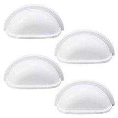 4pcs 3″ (77mm) Hole Center White Decorative Cabinet Cup & Drawer Pull Handles…