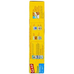 Glad Zipper Freezer Bags, Gallon Size, 15 ct