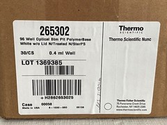(30/Cs) THERMO 96-Well 0.4mL PS White Plates Optical Polymer Clear Bottom 265302