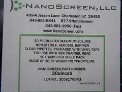 CASE OF 5 PACKS OF NANOSCREEN 30ulncab 30ul PIPETTE TIPS. 10 RACKS PER PACK.