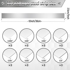 24 Pcs 304 Stainless Steel Strips Metal Shim Stock Assortment 1″ Width X 12″ Len