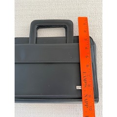 Franklin Covey Leather Planner Binder 7 Ring Retractable Handles Black 8 x 10