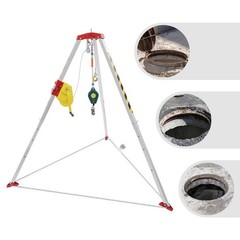 Safety Confined Space Tripod Rescue Tripod Adjustable 5.2-8ft Legs 2600lb Winch