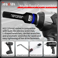 JEUCLEL 12mm Hex Impact Bit Socket, H12 1/2-Inch Drive 1PC | 12MM