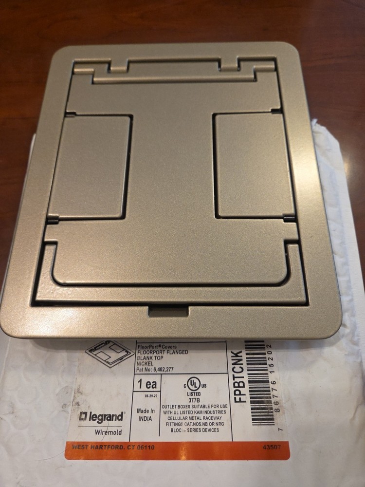 LEGRAND Wiremold FPBTCNK Floorport Cover Flanged Cutout Top Gray