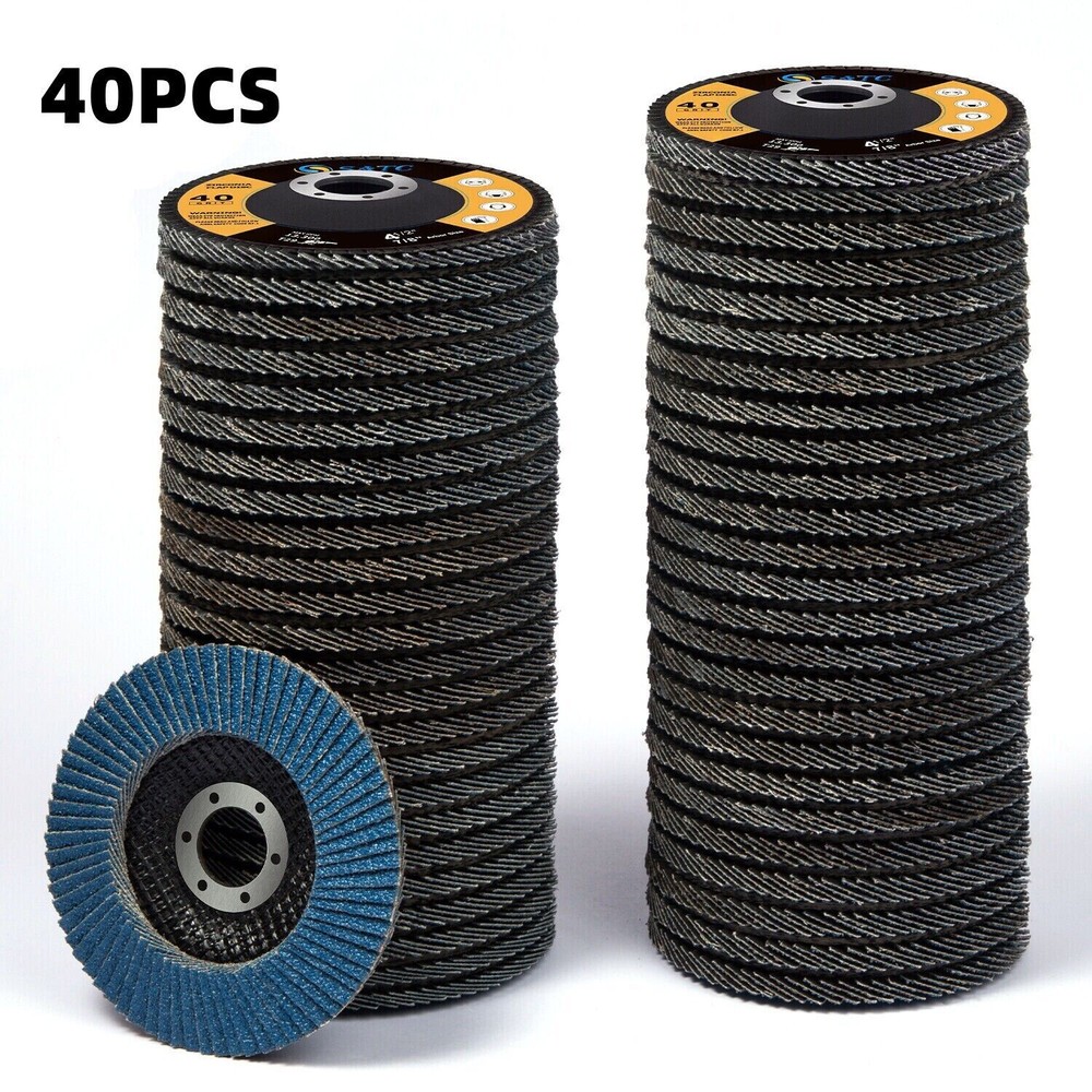 40 PACK 4-1/2″ Zirconia Flap Disc 4.5 inch Grinding Wheels Angel Grinder 40 Grit