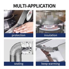 Aluminium Foil Tape Rolls 30/50mm x 5/10/20m Heat Insulation Self Adhesive Duct