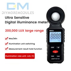 Handheld Digital Light Lux Meter Illuminometer Luminometer Photometer 200000Lux