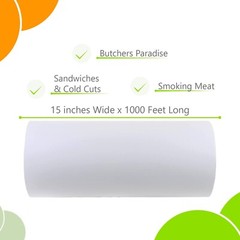 1 Pack – White Butcher Paper Roll for Meat and Food Service 15 x 1000 ft.