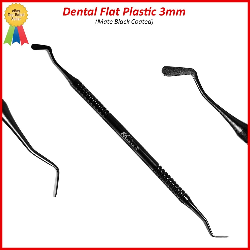 Dental Flat Mate Black Plastic 3mm Restorative Filling Amalgam Double Ended
