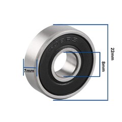 608-2RS Groove Ball Bearing 8 x 22 x 7 mm 608 2RS Rubber Sealed ( PCs 10 ).