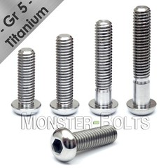 M4 x 0.70 Titanium Button Head Socket Cap Screws – Grade 5 Ti6Al4V, Metric, ISO