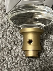 Omnia 566/07.US4 Traditional Glass Passage Door Knob Satin Brass Finish 1 NOS