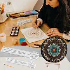 DAFENCHI 3in1 Mandala Ruler Tool with Holes, Mandala Dot Art Circle Maker, Co…