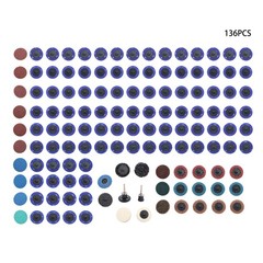 136 Pack Torque Sand Discs Set 2 Inch Sanding Discs with 1/4 Inch Roll Lock