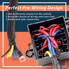 Pre-Wired Fuse Relay Box with 2 Relay Slots and 6 ATC/ATO Fuse Holder, 2 4Pin 80