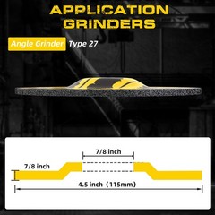 10 Pack 4-1/2 x 1/4 x 7/8 Grinding Wheels Metal Steel Angle Grinder Disc 4.5 in